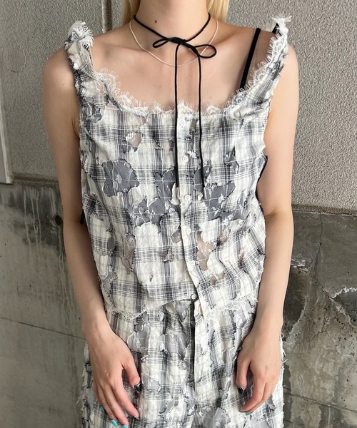 Ameri（アメリ） ブラウス シャツ 夏 MEDI 2WAY MIA PUCHI N/SL BLOUSE