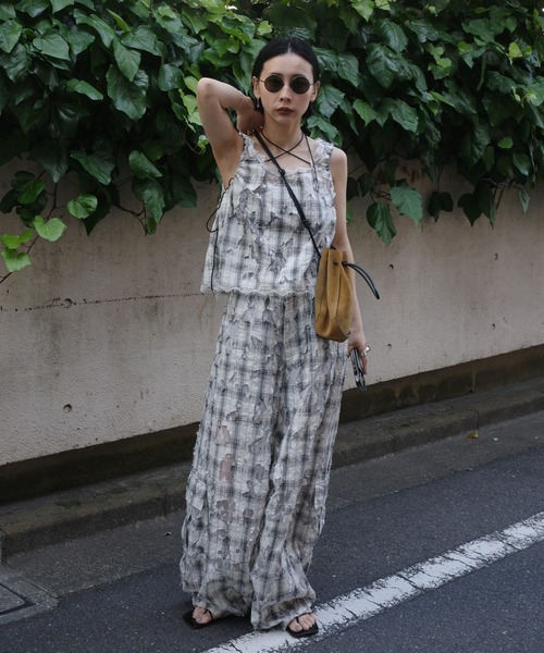 Ameri（アメリ） ブラウス シャツ 夏 MEDI 2WAY MIA PUCHI N/SL BLOUSE