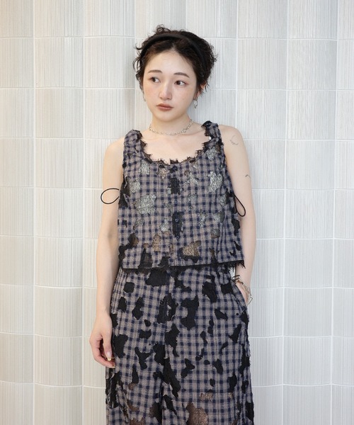 Ameri（アメリ） ブラウス シャツ 夏 MEDI 2WAY MIA PUCHI N/SL BLOUSE