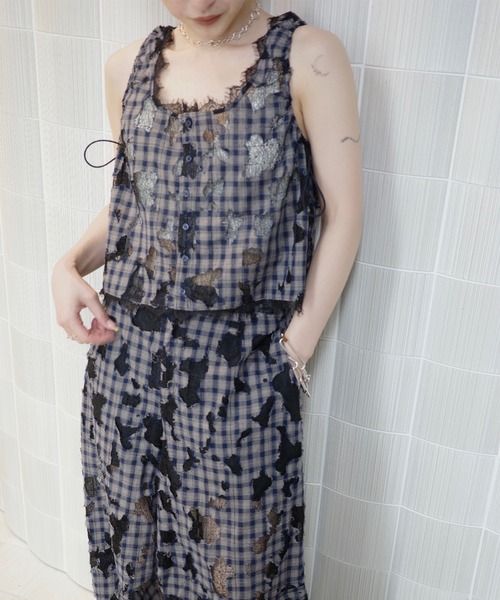 Ameri（アメリ） ブラウス シャツ 夏 MEDI 2WAY MIA PUCHI N/SL BLOUSE