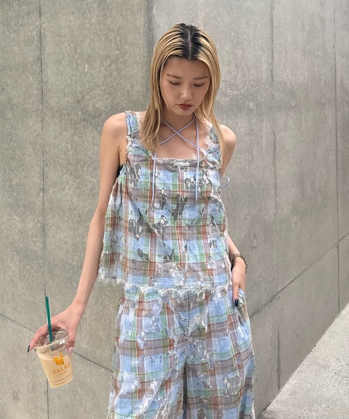 Ameri（アメリ） ブラウス シャツ 夏 MEDI 2WAY MIA PUCHI N/SL BLOUSE