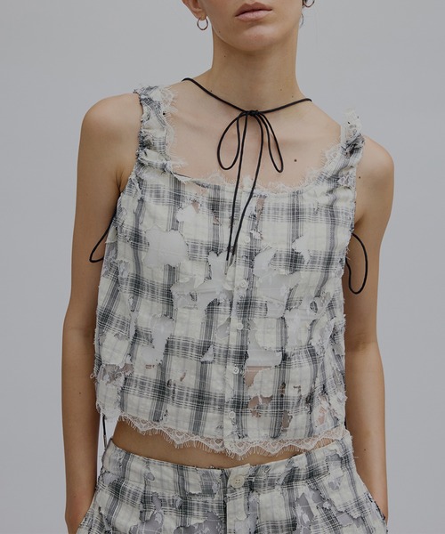 Ameri（アメリ） ブラウス シャツ 夏 MEDI 2WAY MIA PUCHI N/SL BLOUSE