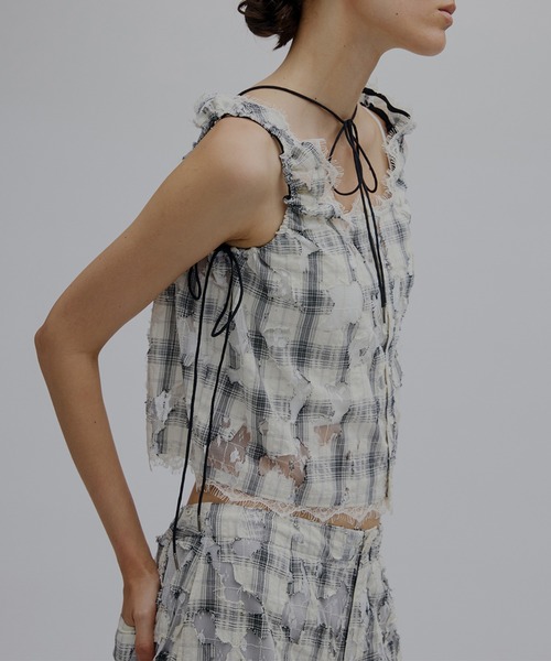 Ameri（アメリ） ブラウス シャツ 夏 MEDI 2WAY MIA PUCHI N/SL BLOUSE