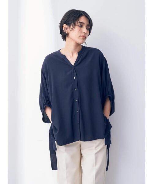 「Editt by YECCA VECCA」 7分袖ブラウス FREE ネイビー レディース_画像4