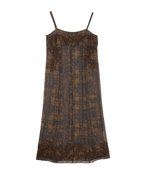 Ameri VINTAGE キャミソール Ameri（アメリ） キャミソール VINTAGE CHECK EMBROIDERY LONG