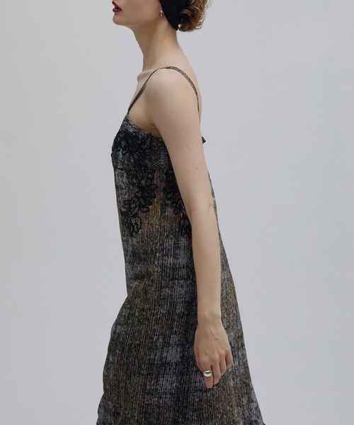 Ameri（アメリ） キャミソール VINTAGE CHECK EMBROIDERY LONG
