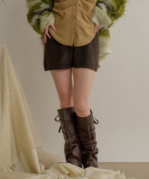 mideal（マイディール） ワイドパンツ パンツ glitter shaggy knit