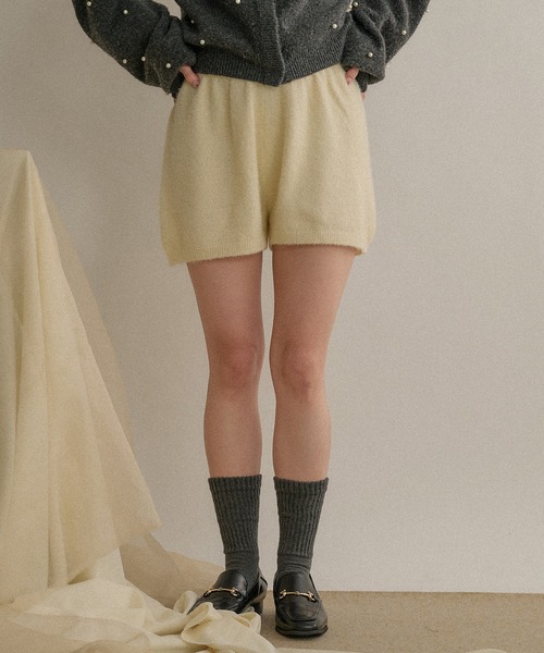 mideal（マイディール） ワイドパンツ パンツ glitter shaggy knit