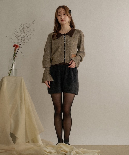 mideal（マイディール） ワイドパンツ パンツ glitter shaggy knit