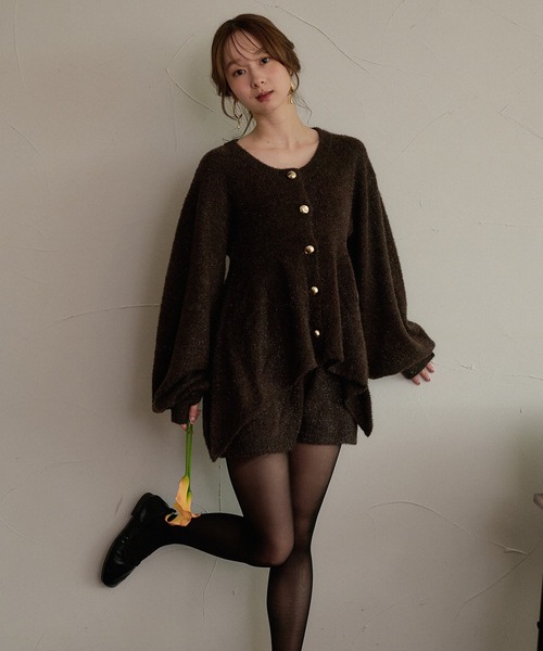mideal（マイディール） ワイドパンツ パンツ glitter shaggy knit