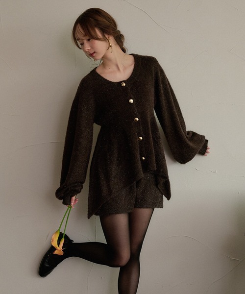 mideal（マイディール） ワイドパンツ パンツ glitter shaggy knit