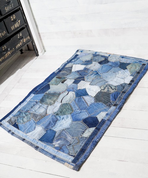 ラグ ラグマット 「75」JEANS　BACK　STYLE　CENTER　RUG（90×140）