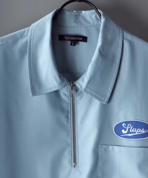 SITRY シャツ wide silhouette half zip Work shirt/ワイド