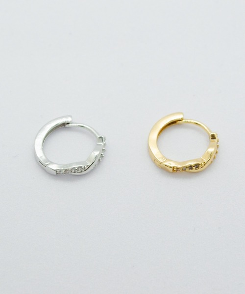 yu-ka フープ ピアス : CZツイストフープピアス レディース メンズ