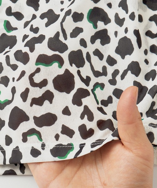 RANAN tシャツ レオパード柄シアーハイネックトップス
