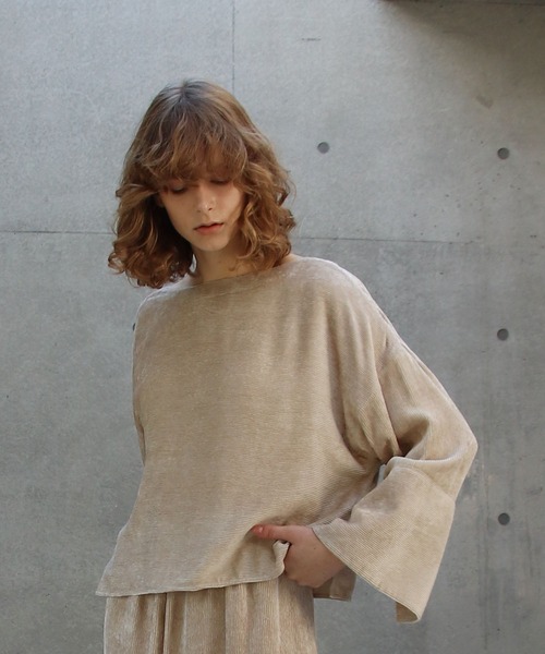 ブラウス シャツ boat neck corduroy blouse(ボートネックコーデュロイブラウス) レディース