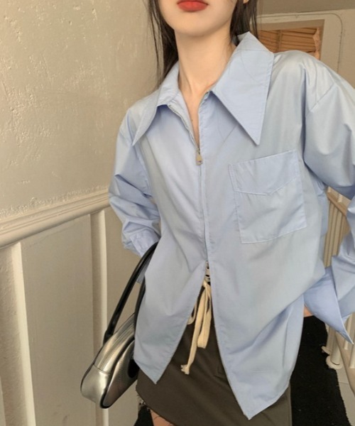 マルチサイズ ブラウス シャツ スリットビッグシャツ レディース 1chaku. マルチサイズ ブラウス シャツ スリットビッグシャツ