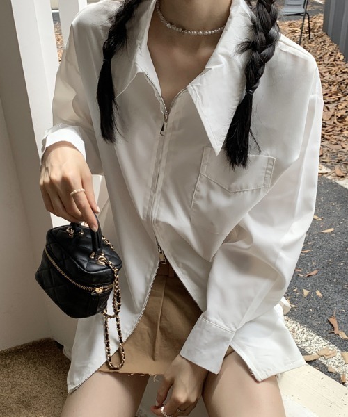【未使用】FR2 レディース　ジップアップシャツ！ 切り替え肩ジップ長袖シャツ | outlet | axes femme online shop
