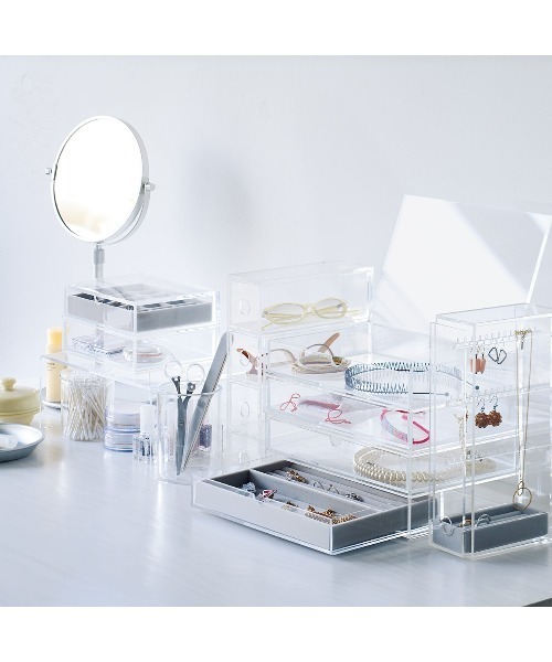 無印良品（MUJI） 収納 重なるベロアケースリング小物用 アクリル 