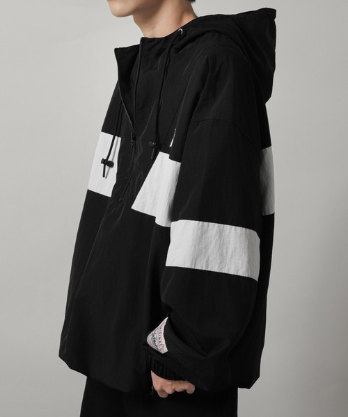 【00s】CHAPS アノラックパーカー ナイロン ワンポイントロゴ 刺繍ロゴ ZIP FIVE ブルゾン アウター 「ZIP FIVE」 ワンポイント ロゴ