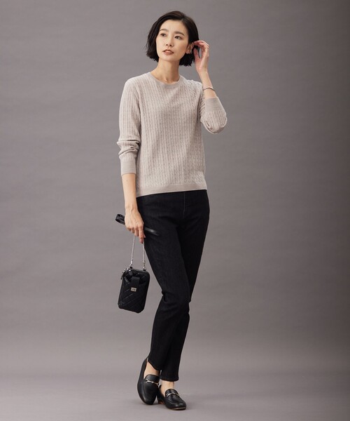 ニット セーター 「洗える」KNIT BASIC クルーネック レディース