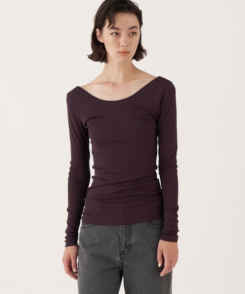 tシャツ ベーシックサーキュラーリブ ラウンドネックプルオーバー レディース DES PRES tシャツ ベーシックサーキュラーリブ ラウンドネック