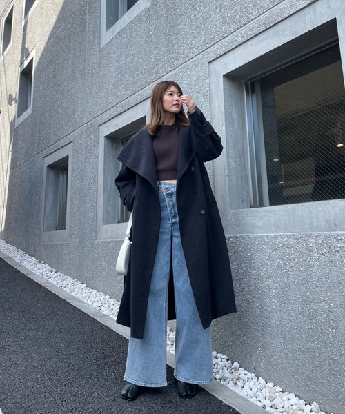 Lil Ambition ステンカラーコート コート 「2way」ネックロングコート  