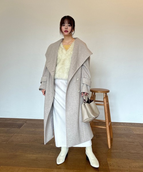 Lil Ambition ステンカラーコート コート 「2way」ネックロングコート  