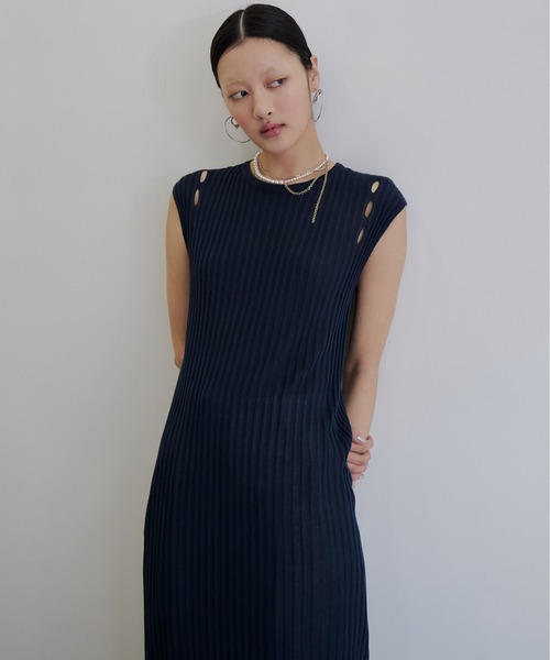 JOSE MOON（ジョゼムーン） ワンピース 半袖 EYELET SHEER KNIT DRESS