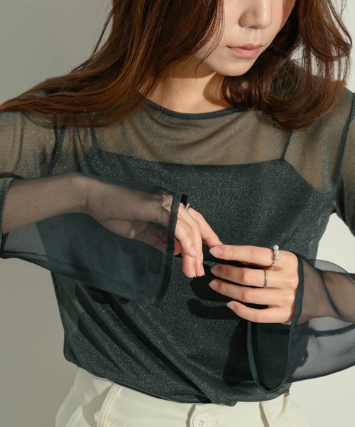 tシャツ フレアスリーブドッキングプルオーバー レディース tシャツ フレアスリーブドッキングプルオーバー レディース