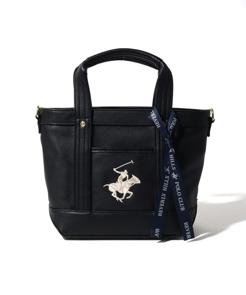 ☆未使用級☆ BEVERLY HILLS POLO CLUB トートバッグ 黒 BEVERLY HILLS POLO CLUB トートバッグ 「Beverly Hills