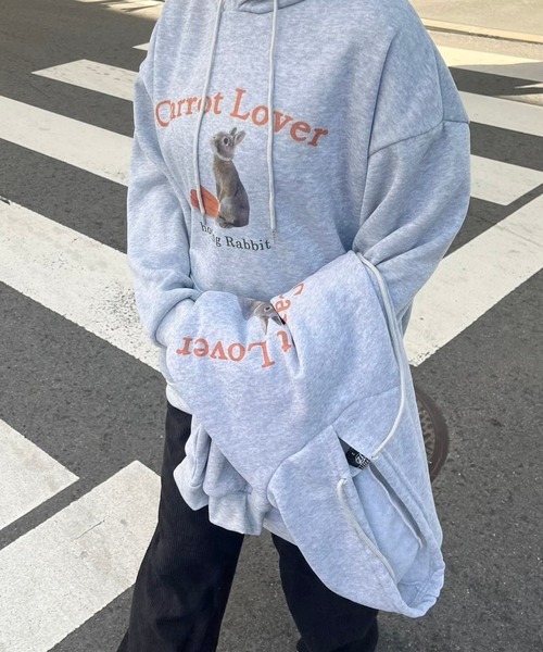 パーカー Rabbit パーカー レディース パーカー ウサギパーカー レディース : ZOZOTOWN Yahoo!店