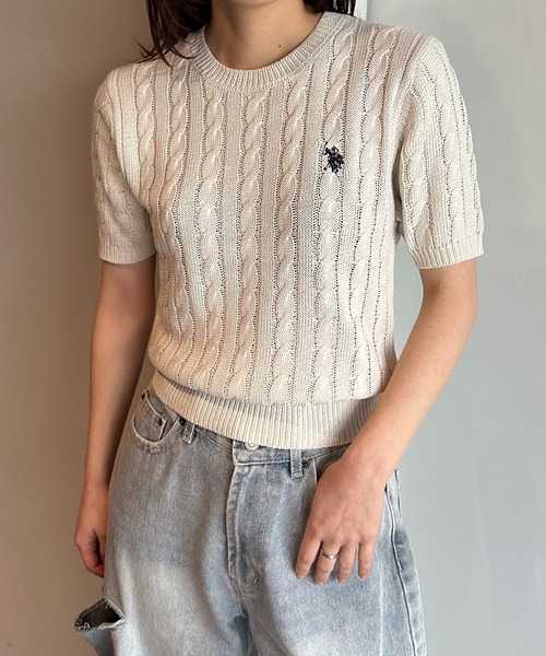 U.S. POLO ASSN. ニット セーター 「U.S.POLO ASSN.」 ワンポイント 