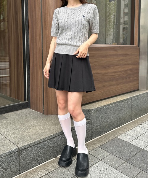 【新品★正規品】（US）POLO ラルフローレンレディース ケーブルニット半袖M U.S. POLO ASSN. ニット セーター 「U.S.POLO ASSN.」 ワン