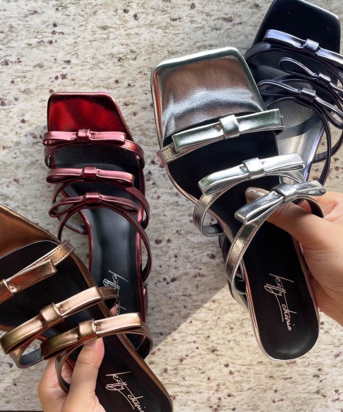 katie マラボーミュール　ブラック　リボン　ケイティ Sporty Kate Sling - 55 mm Slingback pumps - Lamb nappa