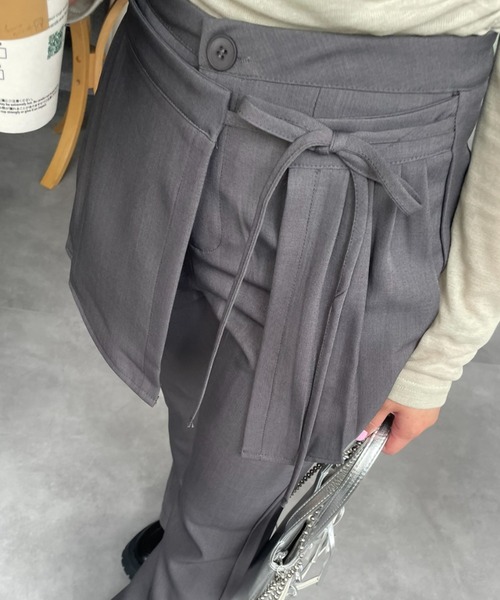 グレー フレア巻きスカート風パンツ　tao COMME des GARÇONS グレー フレア巻きスカート風パンツ tao COMME des GARÇONS