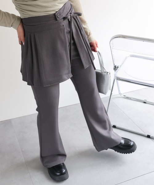 グレー フレア巻きスカート風パンツ　tao COMME des GARÇONS グレー フレア巻きスカート風パンツ tao COMME des GARÇONS