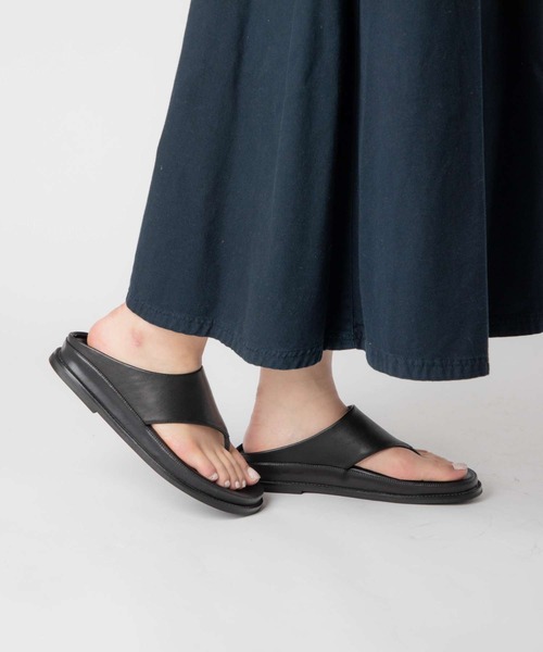 大特価 MOHI 「MOHI」 フラットサンダル 38 ブラック レディース 靴