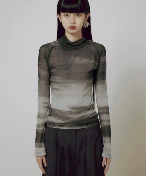 tシャツ 「FLAREUP」Sheer Turtleneck Long Sleeve レディース FLAREUP tシャツ 「FLAREUP」Sheer Turtleneck Long Sleeve