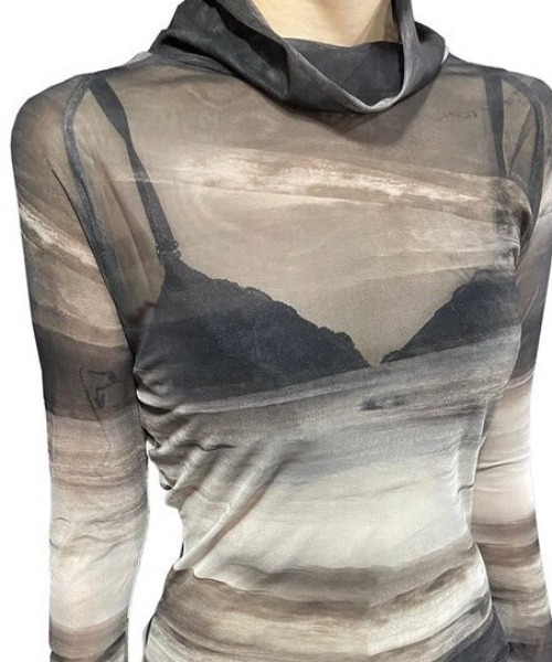tシャツ 「FLAREUP」Sheer Turtleneck Long Sleeve レディース FLAREUP tシャツ 「FLAREUP」Sheer Turtleneck Long Sleeve