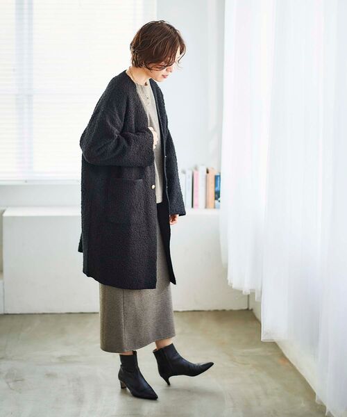 le.coeur blanc（ルクールブラン） ノーカラーコート コート