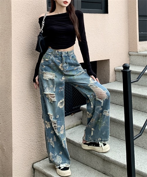 【新品タグ付き】RE/DONE 米国製　レディースデニムパンツ　SIZE２５ セール】ダメージジーンズ レディースデニムパンツ(505453900