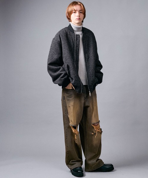 JUNRED ma1 ma-1 ツイードMA-1 メンズ レディース : ZOZOTOWN