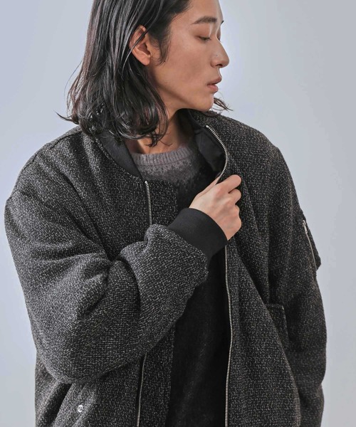 大注目 JUNRED ma1 ma-1 ツイードMA-1 メンズ レディース : ZOZOTOWN ジャケット・アウター