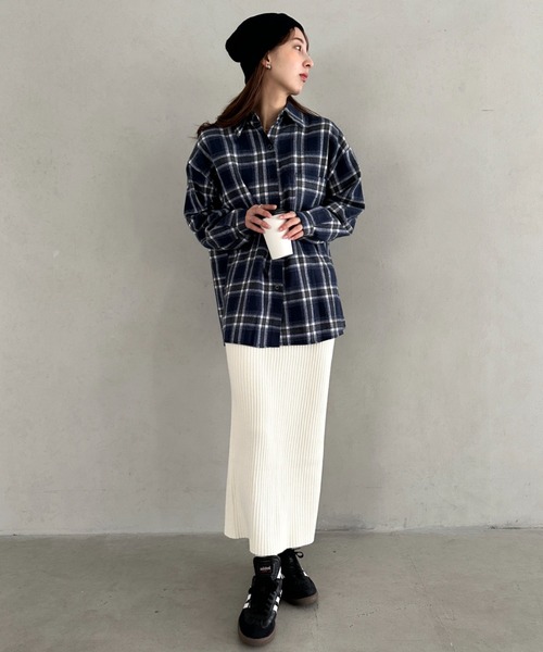 ブラウス シャツ 「10色展開」ビッグシルエット チェックシャツ