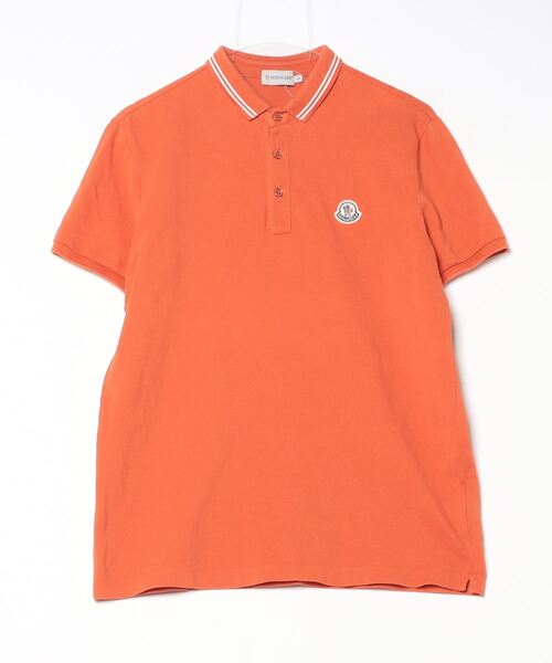 Moncler オレンジ ポロシャツ M MONCLER 「MONCLER」 ワンポイント半袖ポロシャツ L オレンジ