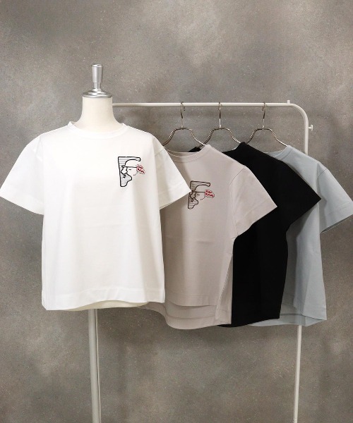 【 セール 30％OFF 】 スパンコール刺繍冷感プルオーバー 売れ筋商品|||スタジオピッコーネ レディース 接触冷感 STUDIO PICONE tシャツ スパンコール刺繍冷感プルオーバー
