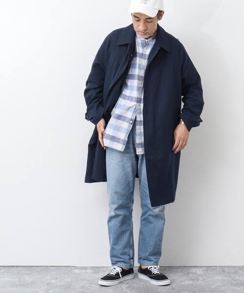 TAION（タイオン） ステンカラーコート L ダークネイビー メンズ