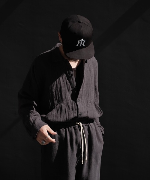 o project シャツ O PROJECT SHORT SLEEVE SHIRT （Dark Gray） -FASCINATE
