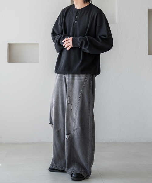 韓国製 夏用 ワッフルTシャツ ヘンリー imgrc0099056467.jpg